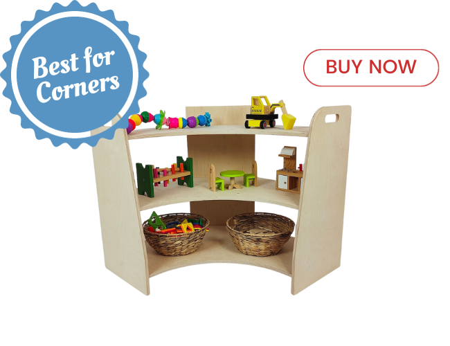 Sklejkove Corner Montessori Play Shelf