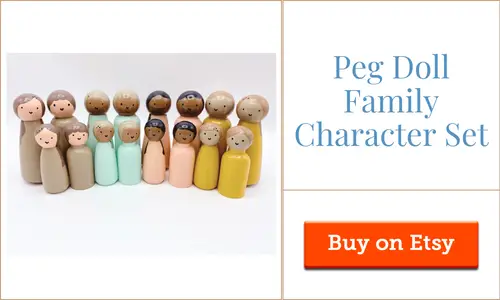 wood peg characters, sale