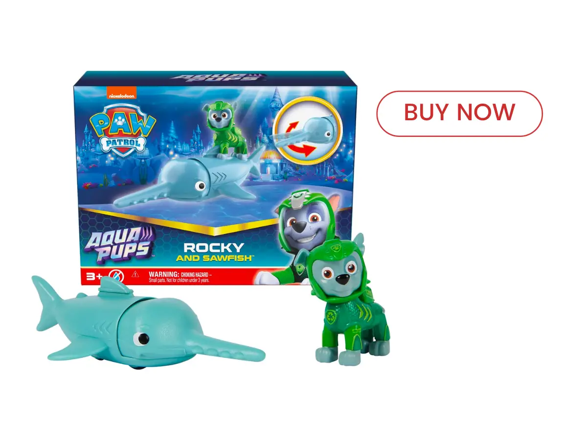 best paw patrol toys - Aqua Pups Rocky and Sawfish Action Figures Set