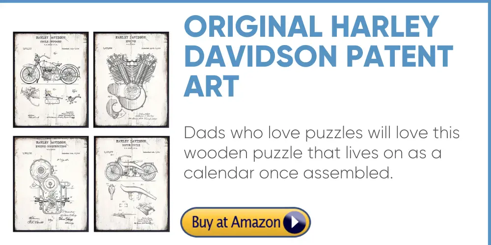 harley davidson patent art father's day gift motorcycles