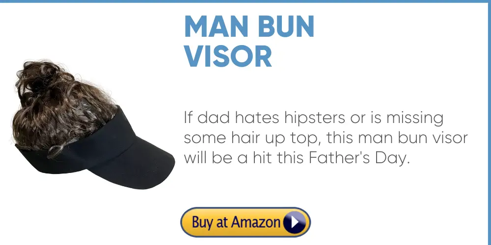 man bun visor funny father's day gift