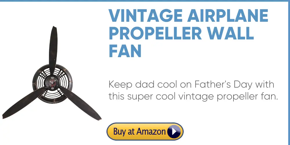 vintage propeller airplane fan father's day gift 