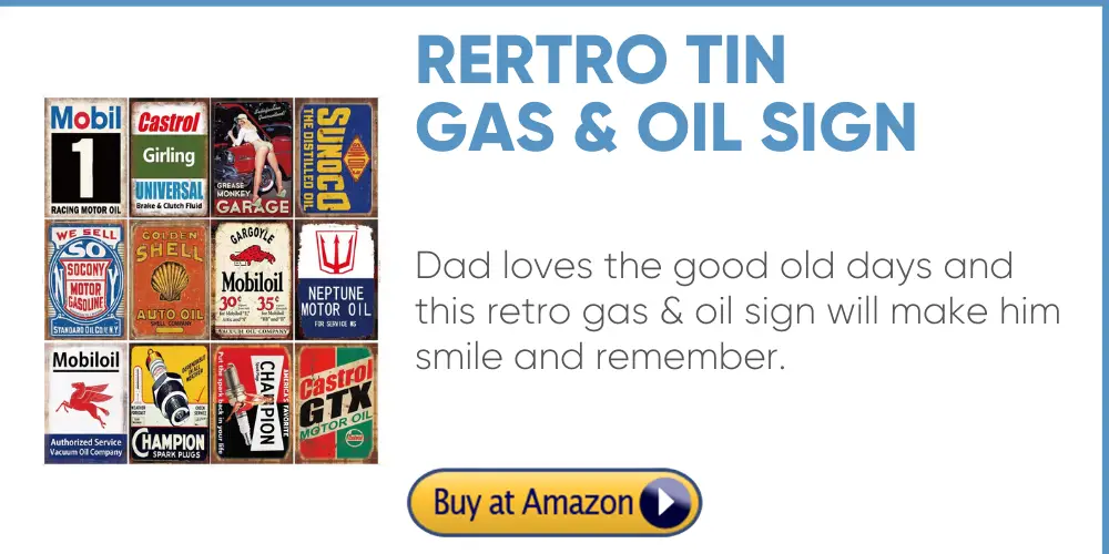 retro gas & oil tin sign father's day gift dad who loves cars vintage
