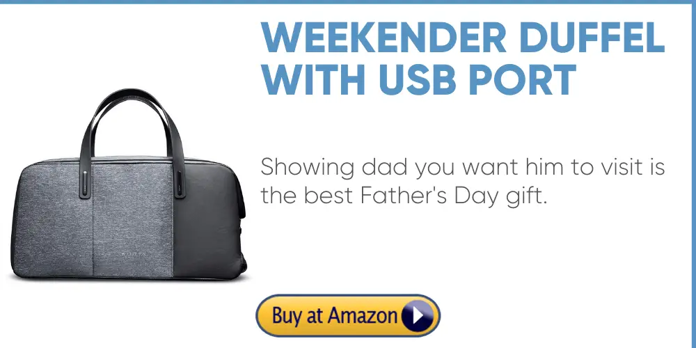 weekender duffel bag with usb charging port perfect father's day gift