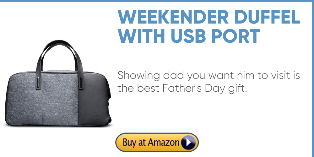 weekender duffel bag with usb charging port perfect father's day gift