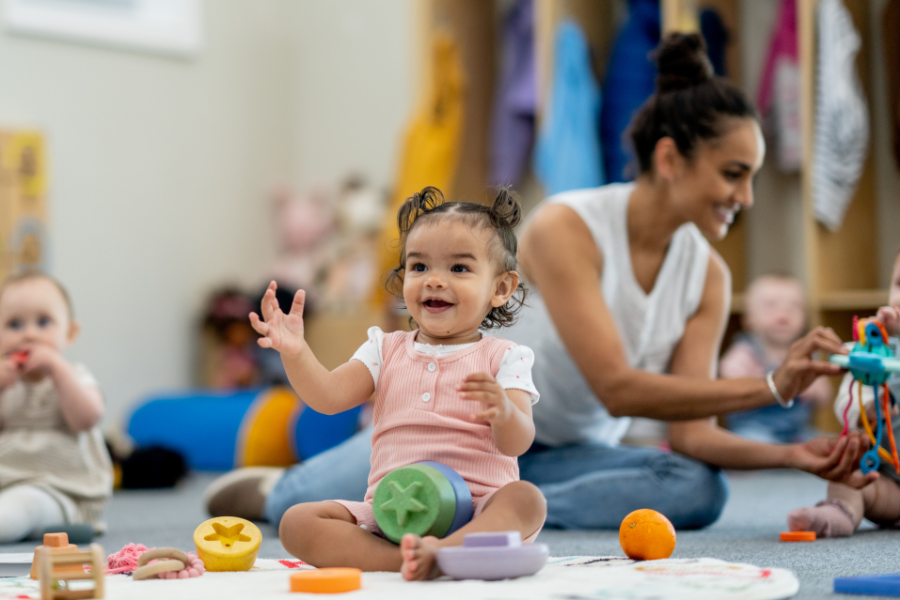 children learning through play at daycare