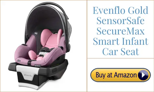 Evenflo Gold SensorSafe SecureMax Smart Infant Car Seat is one of the best infant car seats because it alerts parents when their child may be unsafe