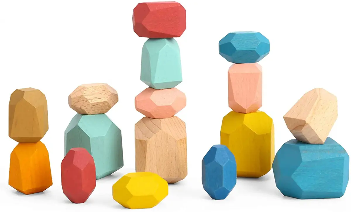 wood stacking stones - montessori