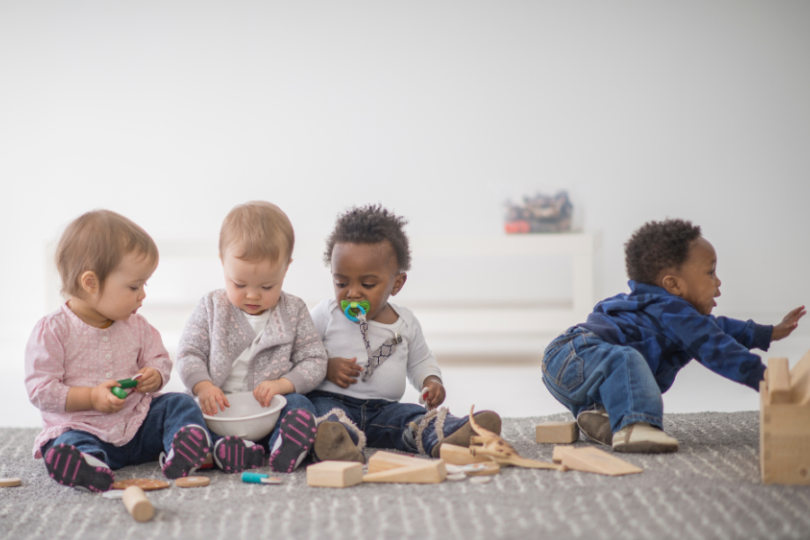 infants playing at a daycare center