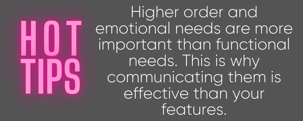 communicate emotional and higher order benefits instead of functional benefits