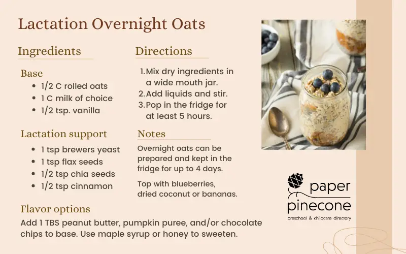 this overnight oats recipe can help increase breast milk production