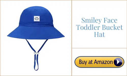 help your toddler avoid sun damage during the long days of summer with a smiley face hat