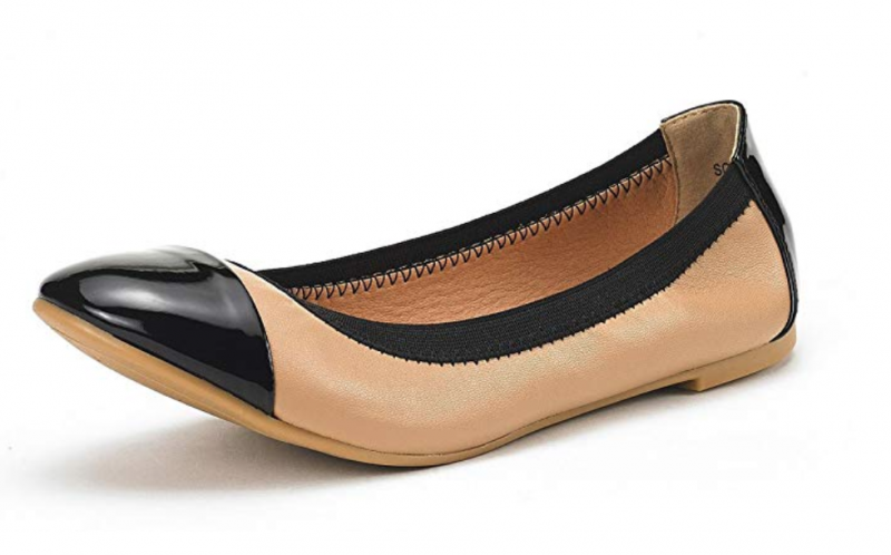 cap toe ballet flats