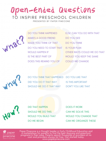 open-ended questions to ask preschoolers