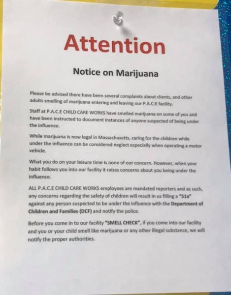 PACE massachusetts marijuana warning