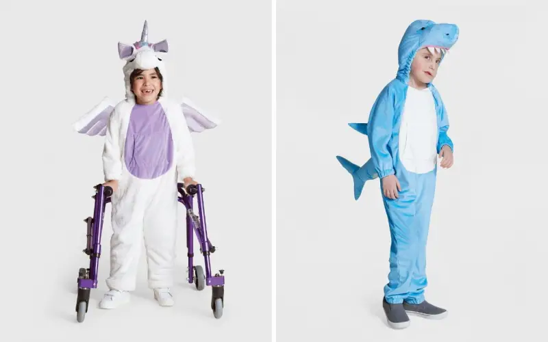 target unicorn and shark adaptive costumes